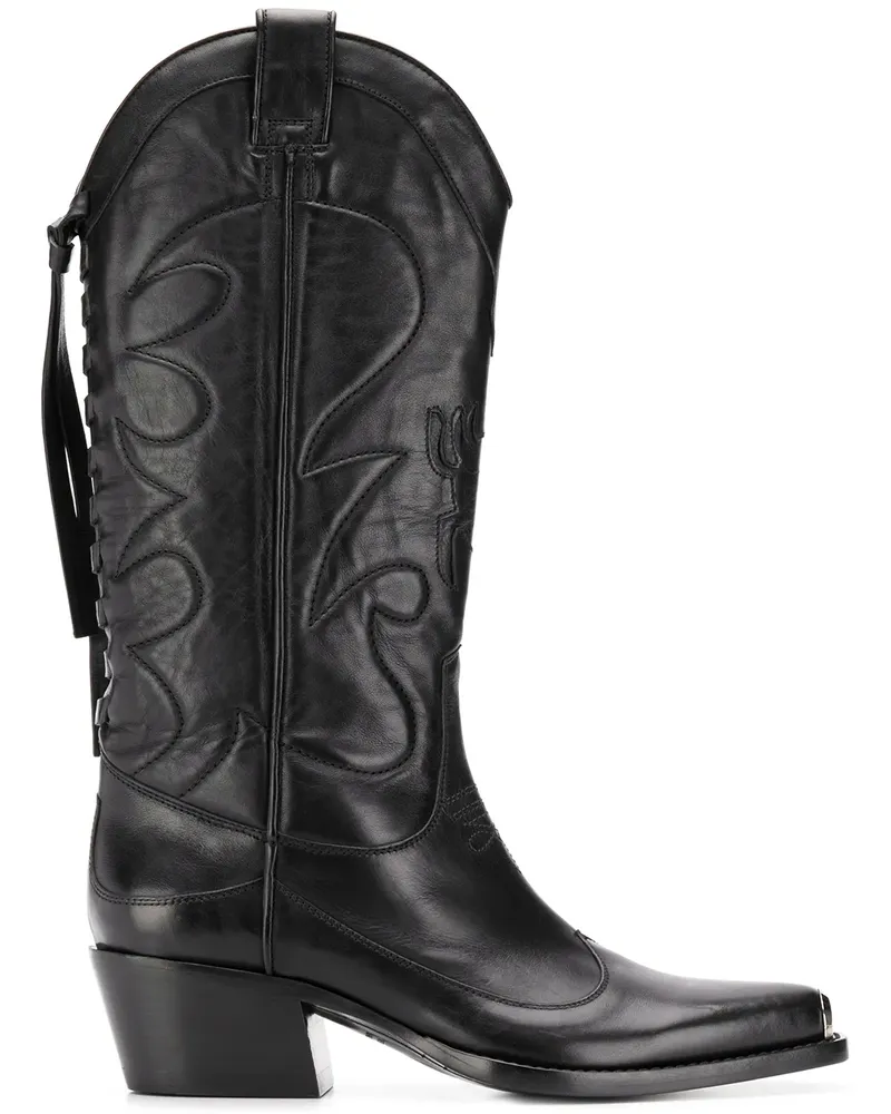 HTC Hollywood Trading Company Klassische Cowboystiefel - Schwarz Schwarz