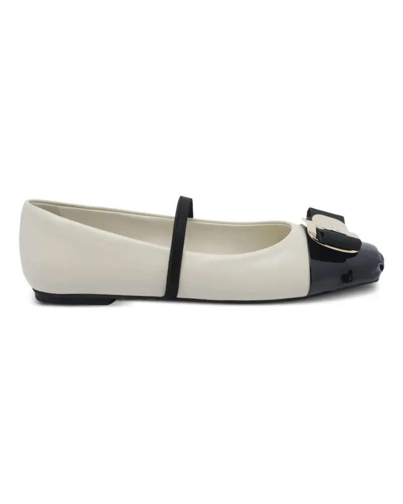 Ferragamo New Vara plate bicolor ballet flats - Nude Nude