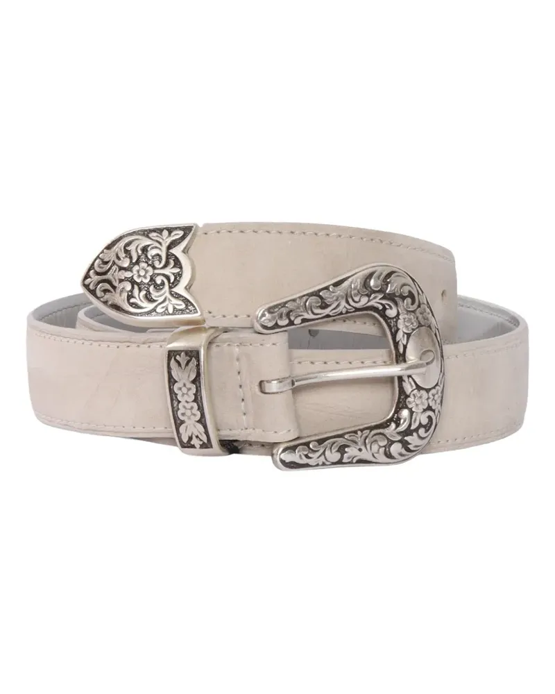 Orciani floral embossed belt - Nude Nude