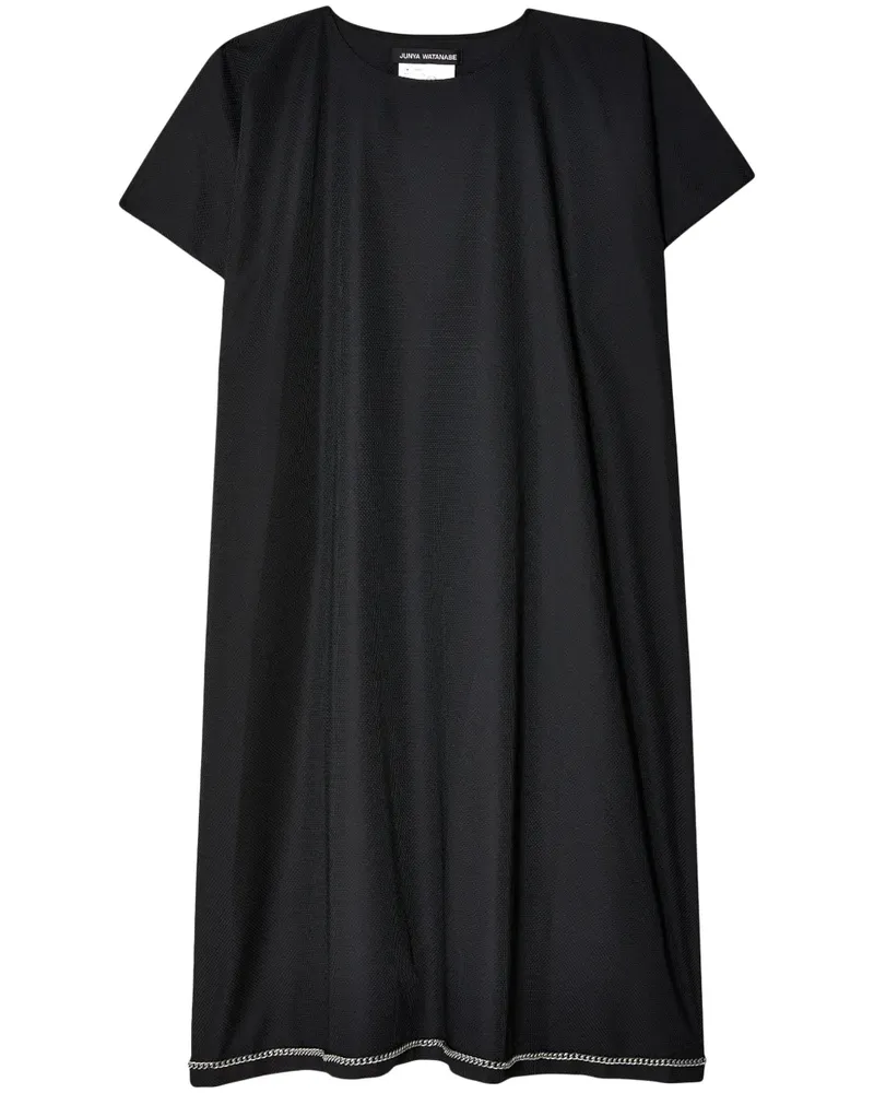 Junya Watanabe T-Shirtkleid mit Zierkette - Schwarz Schwarz