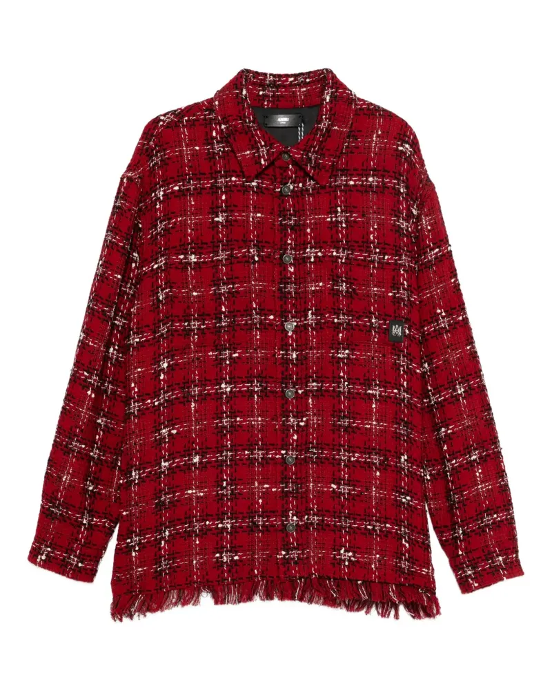 Amiri Kariertes Hemd mit Fransen - Rot Rot