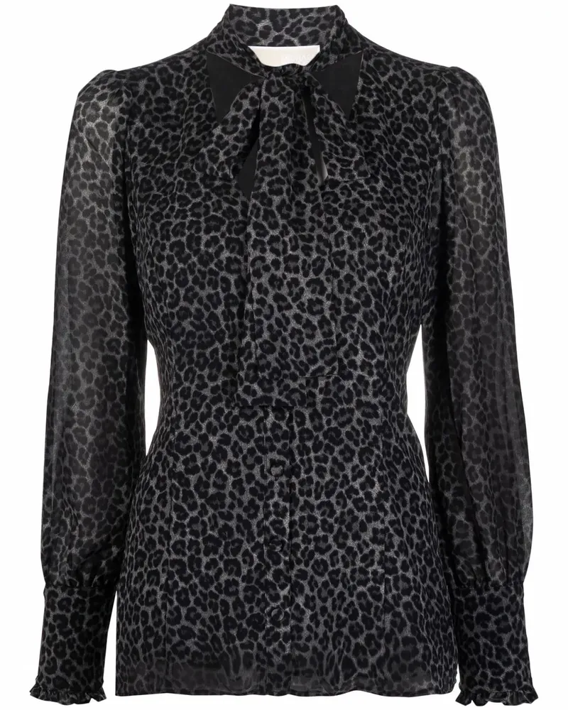 Michael Kors Bluse mit Leoparden-Print - Grau Grau