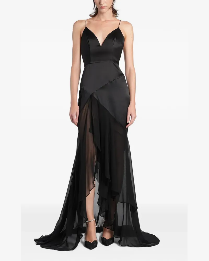 Alex Perry ruffled panelled maxi dress - Schwarz Schwarz