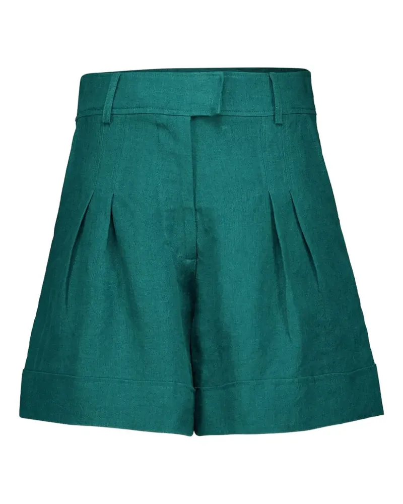 PAULA Hoch sitzende Bundfaltenshorts - Grün Grün