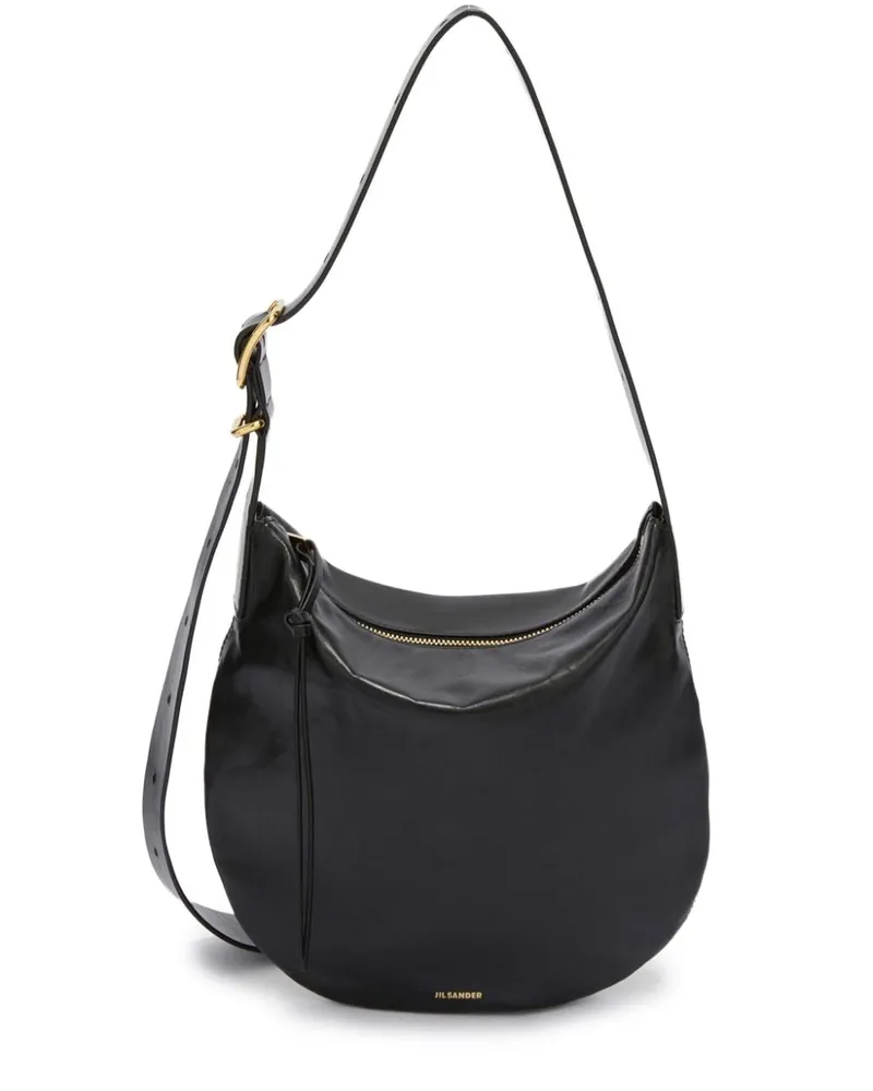 Jil Sander Kleine Moon Schultertasche - Schwarz Schwarz