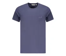 logo-embroidered T-shirt - Blau