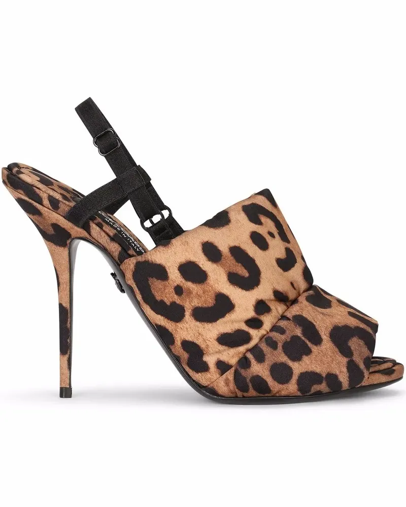 Dolce & Gabbana Sandalen mit Leoparden-Print - Braun Braun
