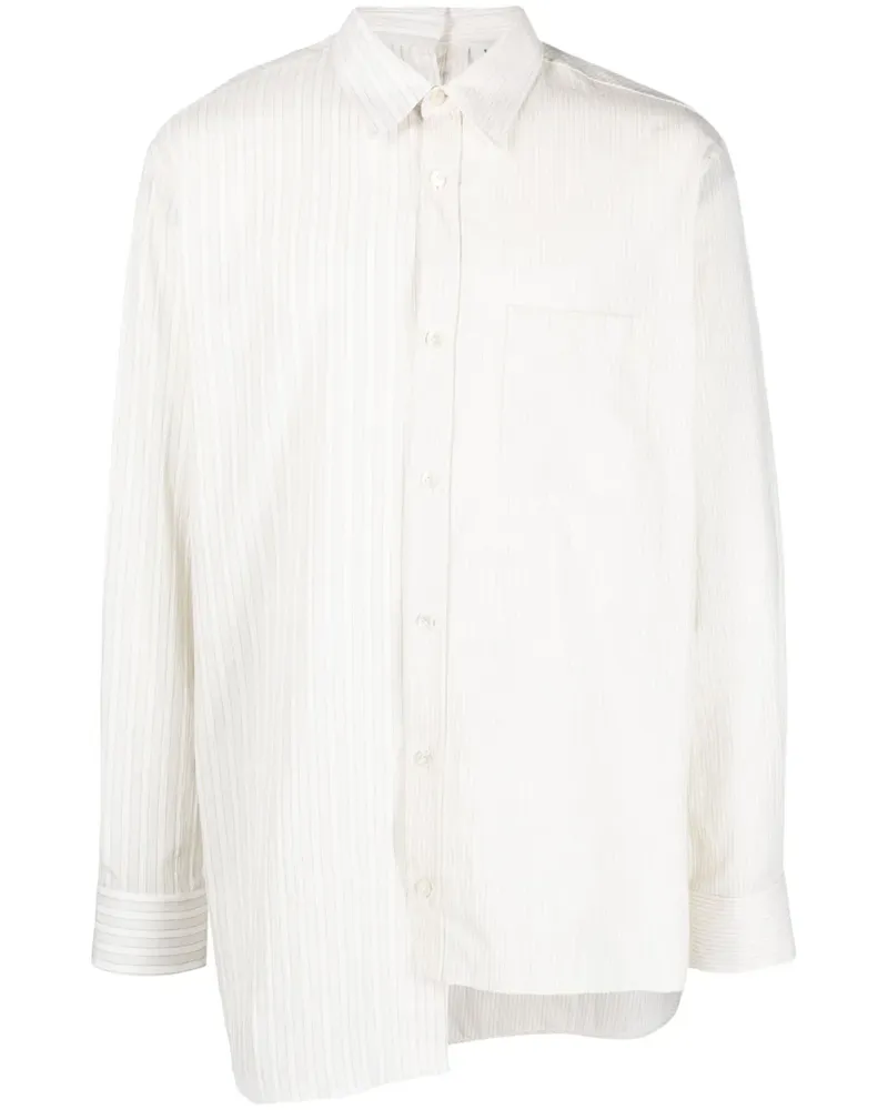 Lanvin Asymmetrisches Hemd im Streifenmix - Nude Nude