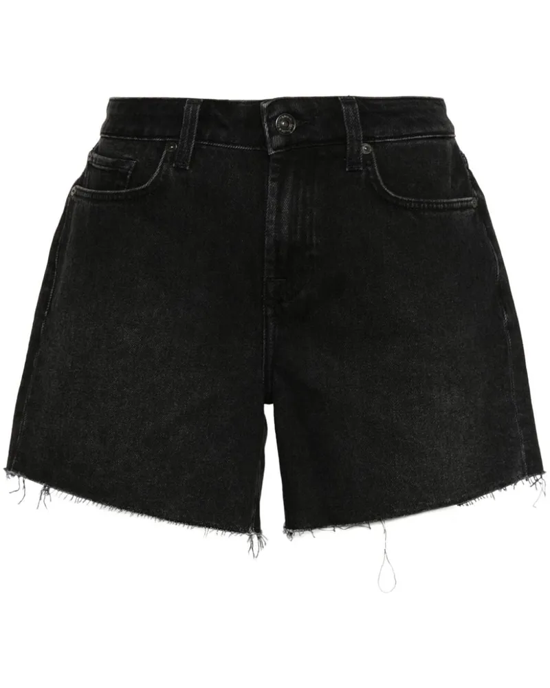 7 for all mankind Ausgefranste Jeans-Shorts Schwarz