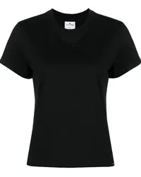 Courrèges T-Shirt mit Logo-Stickerei Schwarz