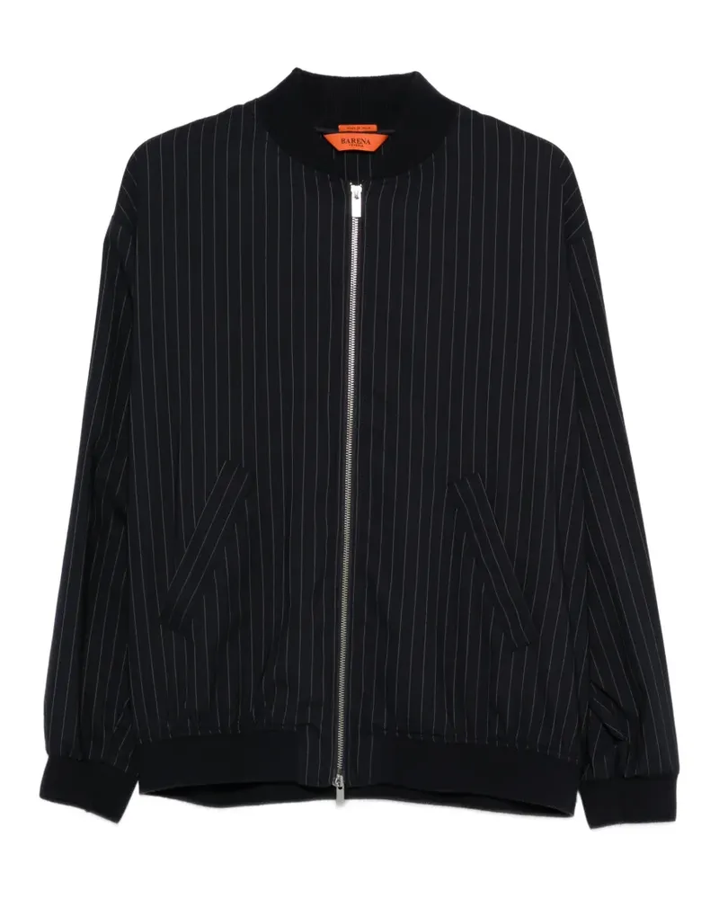 BARENA pinstripe zip-up bomber jacket - Blau Blau