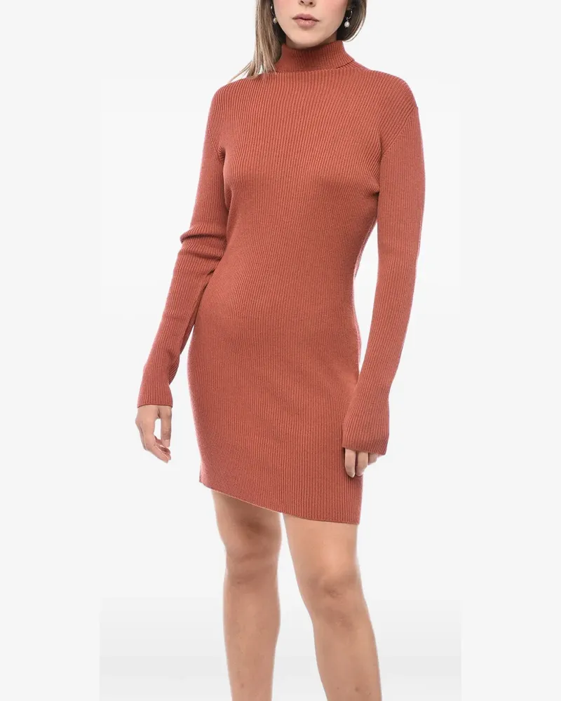 Dsquared2 ribbed wool mini dress - Orange Orange