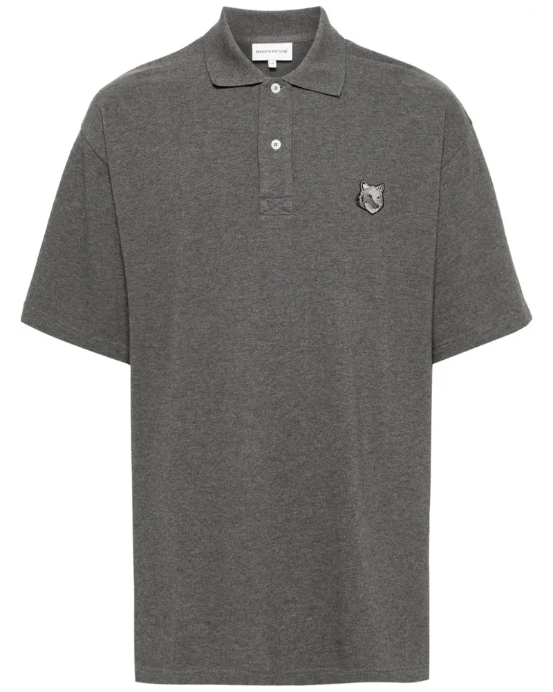 Kitsuné Poloshirt mit Fuchs - Grau Grau
