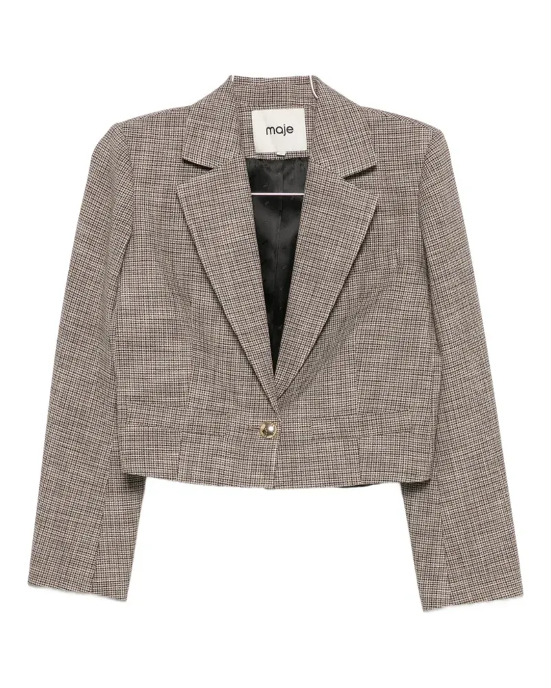 Maje check-pattern cropped blazer - Braun Braun