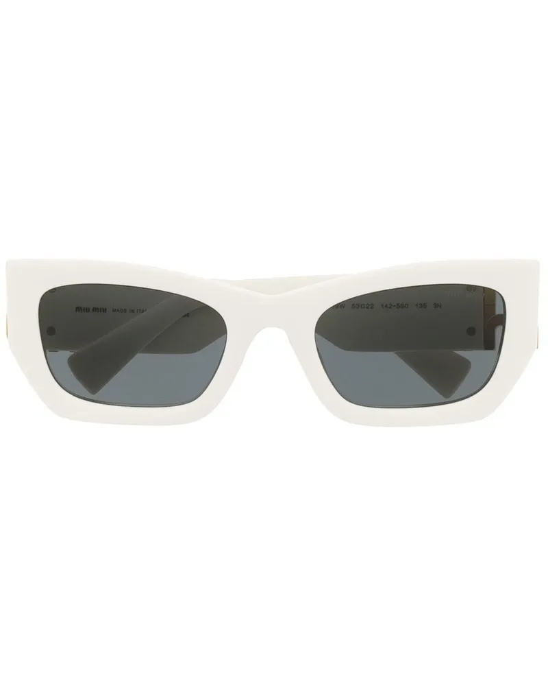 Miu Miu Sonnenbrille mit eckigem Gestell - Weiß Weiß