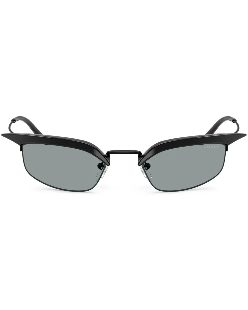 Prada Sonnenbrille mit geometrischem Gestell - Schwarz Schwarz
