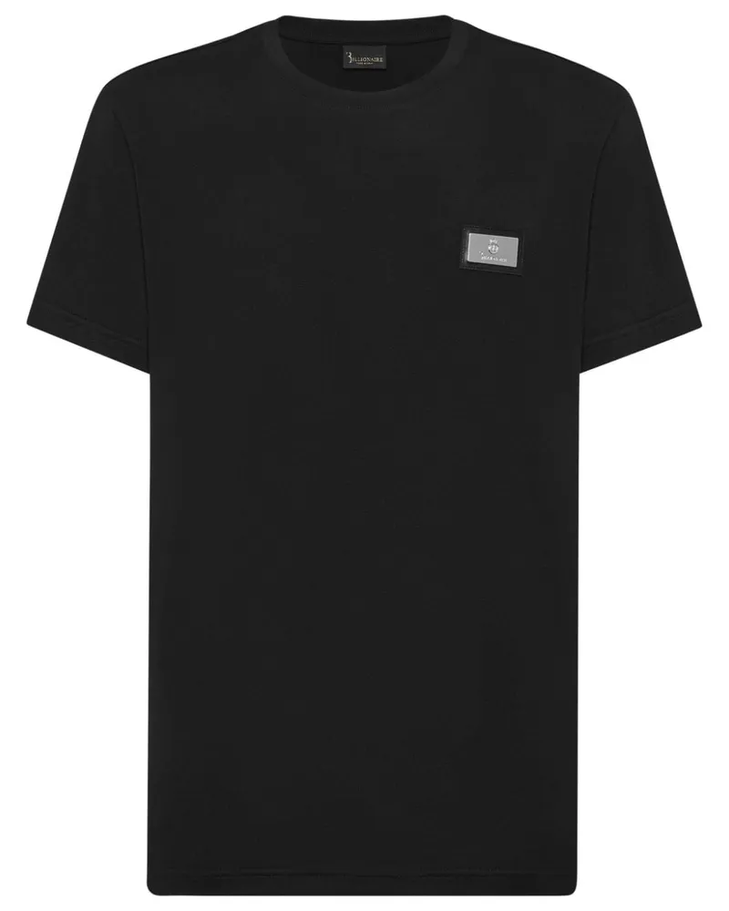 Billionaire T-Shirt mit Logo-Schild Schwarz