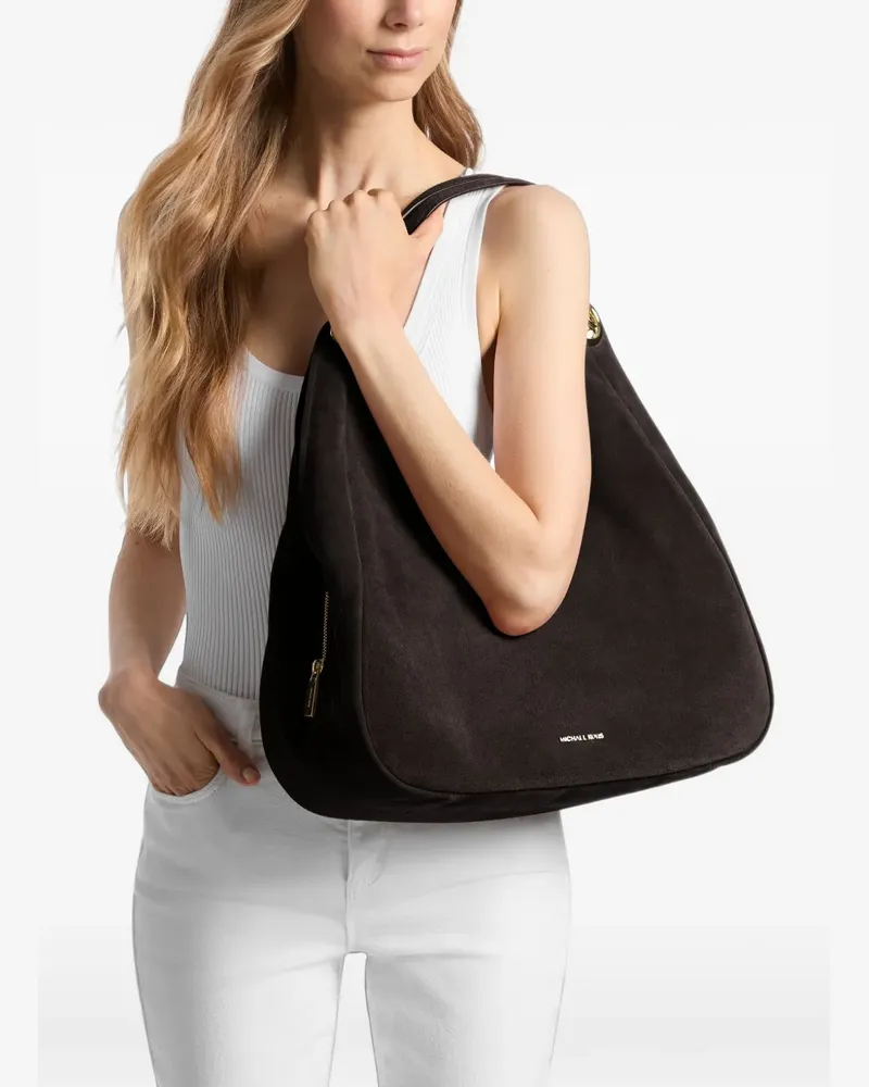 Michael Kors Ellie large suede shoulder bag - Braun Braun