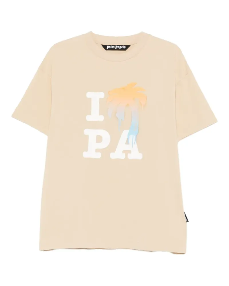 Palm Angels palm-tree-print T-shirt - Nude Nude