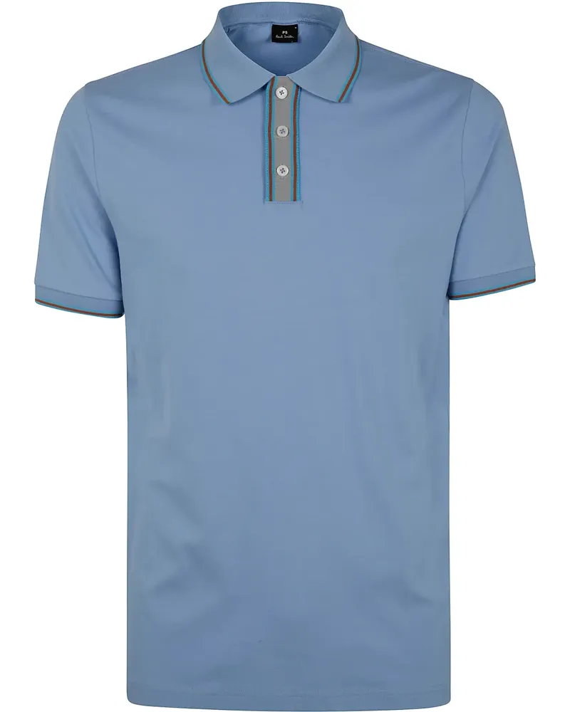 Paul Smith Poloshirt mit gestreiften Kanten - Blau Blau
