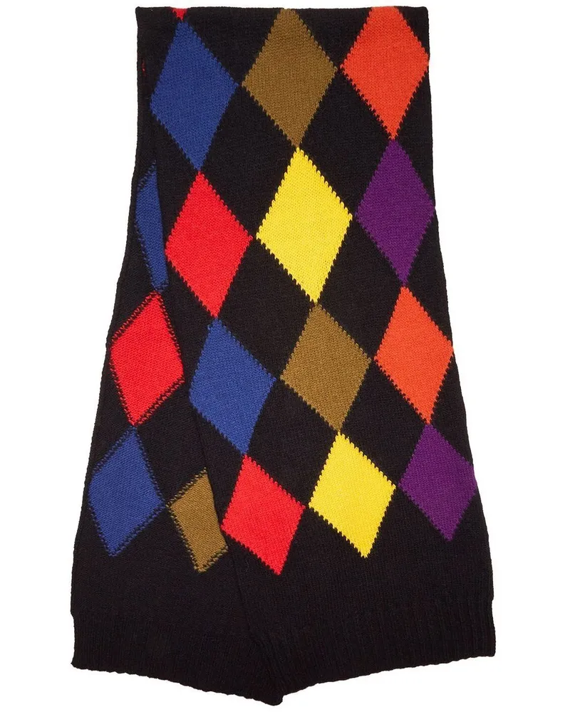 La DoubleJ Schal mit Argyle-Muster - Schwarz Schwarz