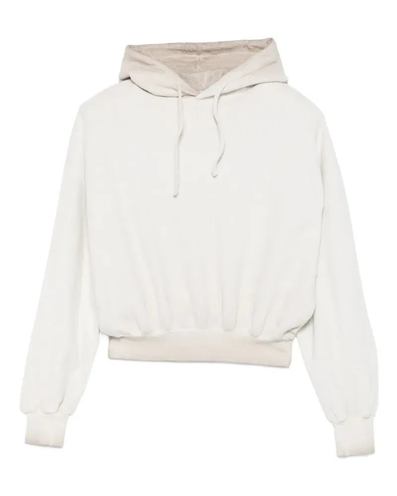 HALFBOY hooded ribbed top - Nude Nude