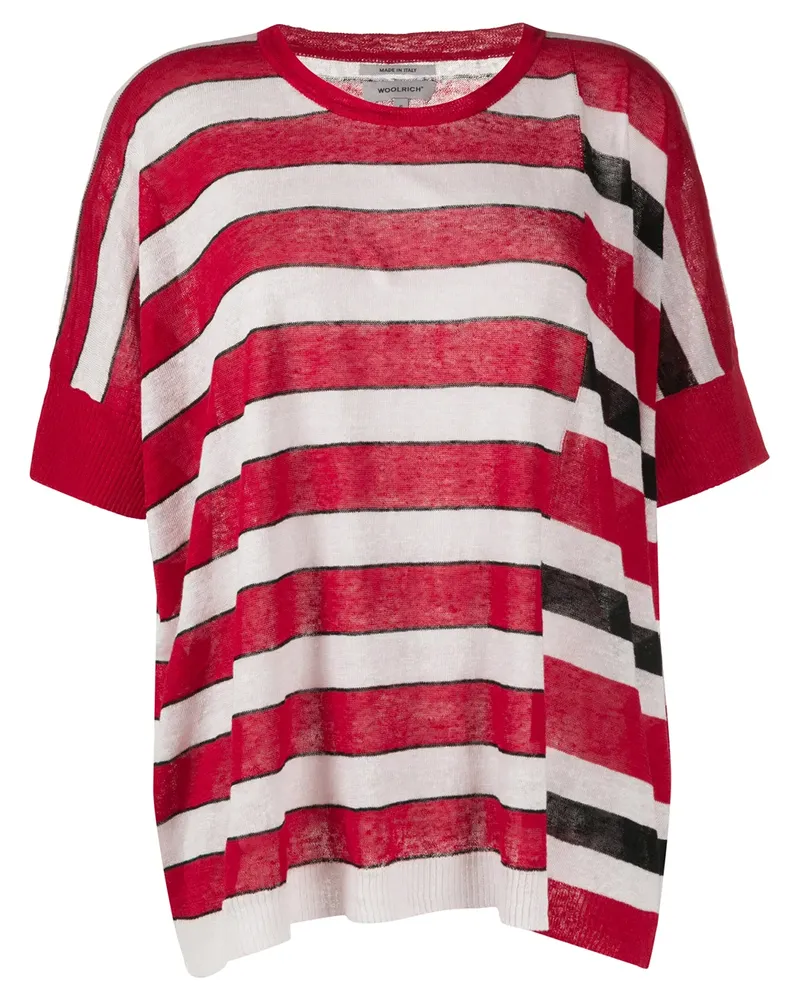 Woolrich Kurzärmeliges Strickoberteil - Rot Rot