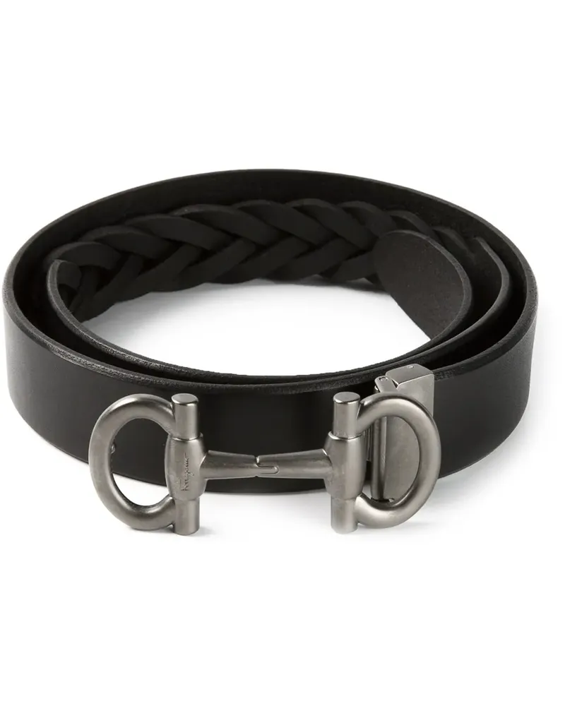 Ferragamo weave detail belt - Schwarz Schwarz