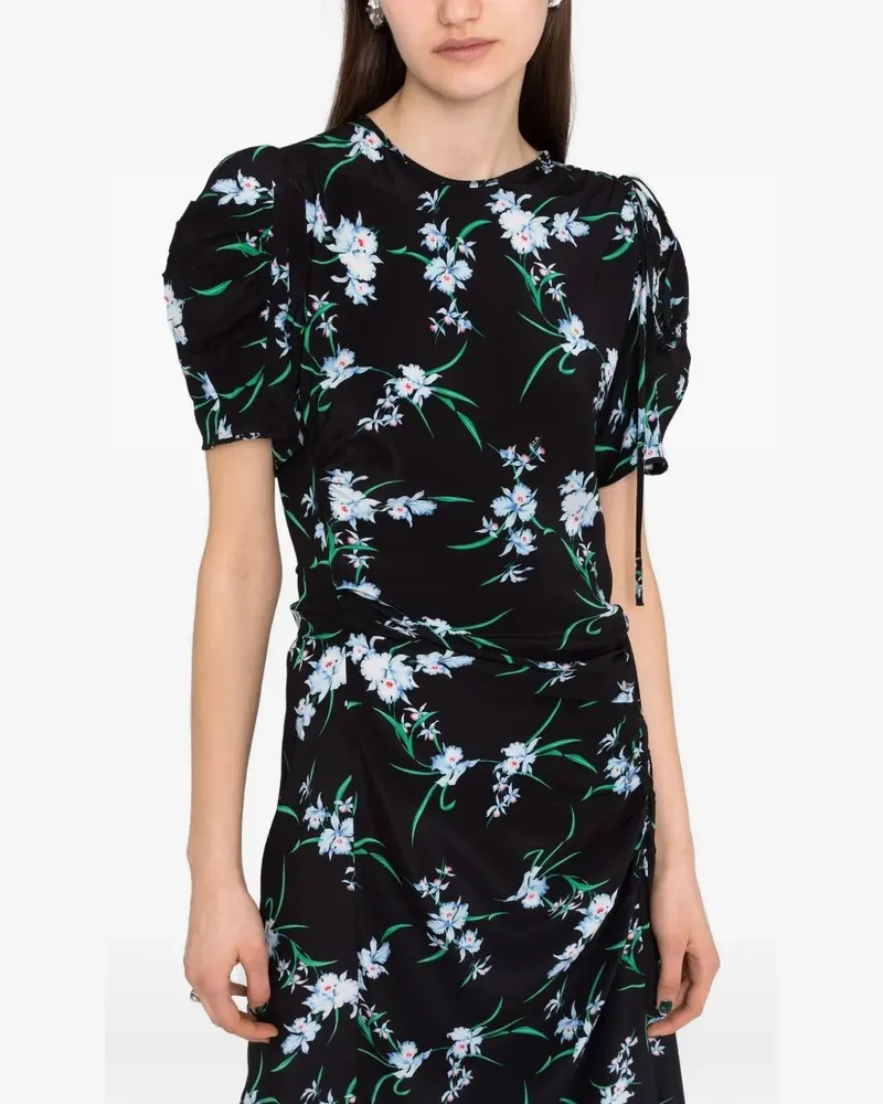 N° 21 floral-print draped dress - Schwarz Schwarz