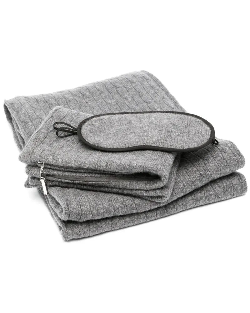 Ralph Lauren Home Reisedecken-Set aus Kaschmir mit Zopfmuster - Grau Grau