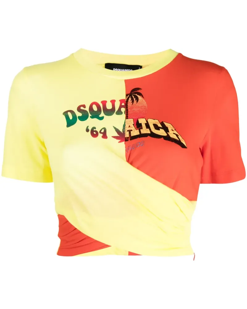 Dsquared2 Cropped-Top mit Logo-Print - Rot Rot