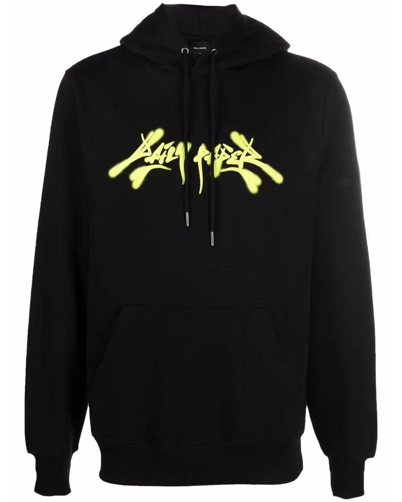 Daily Paper Hoodie mit Graffiti-Print Schwarz