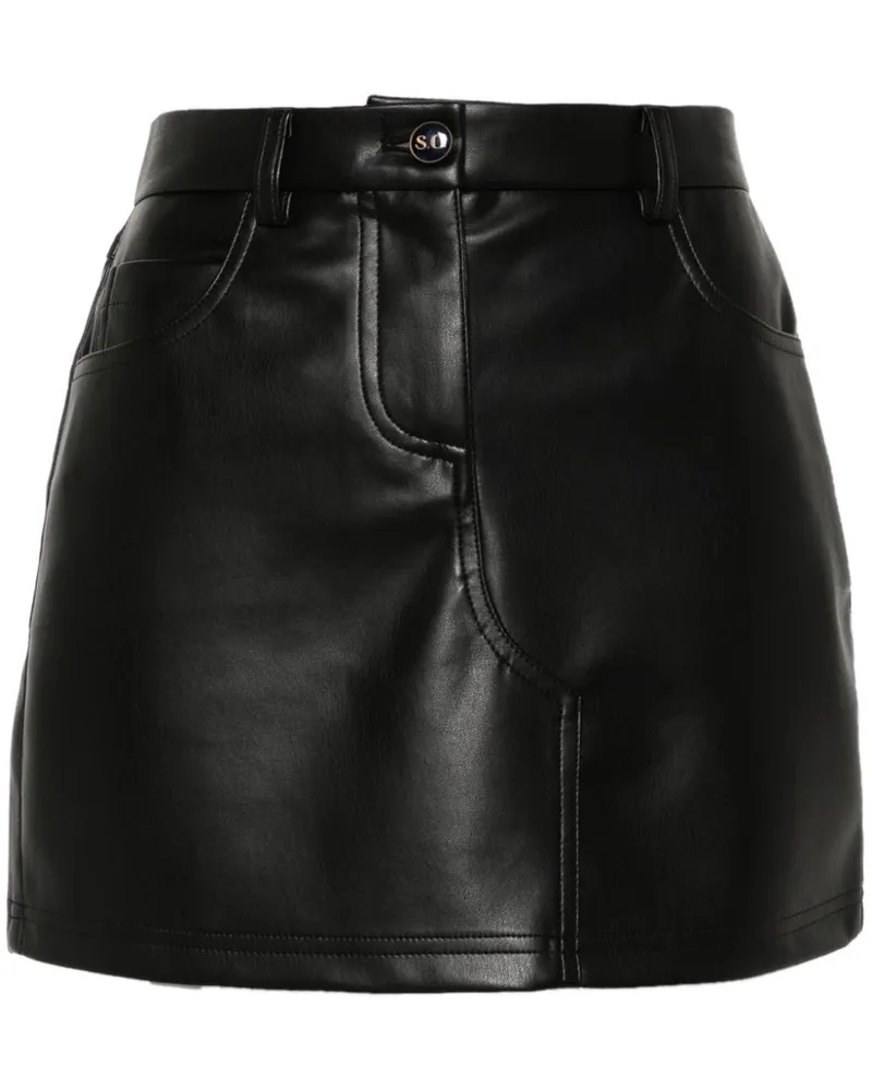 Semicouture Minirock aus Faux-Leder - Schwarz Schwarz