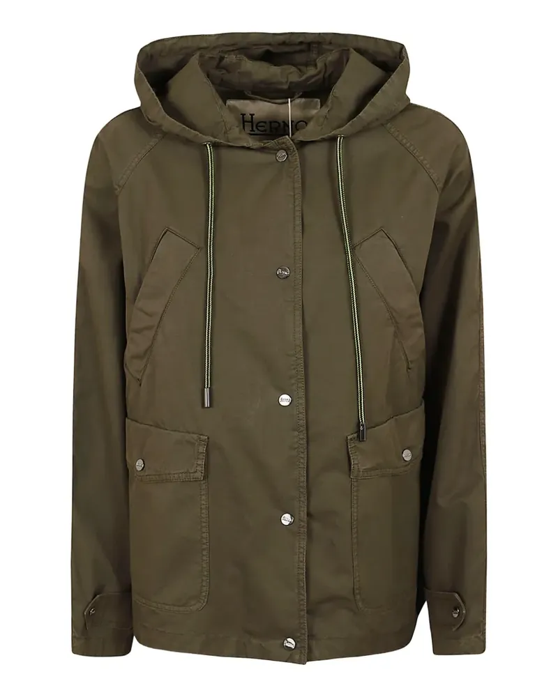 Herno hooded buttoned jacket - Grün Grün