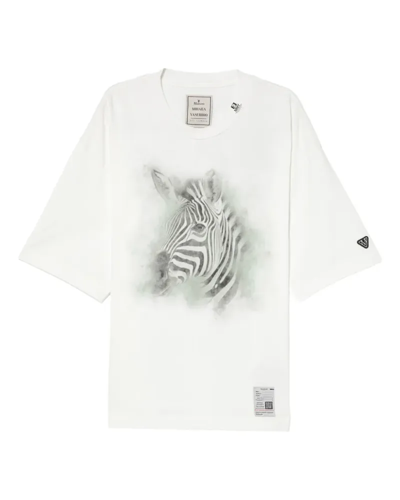 MIHARAYASUHIRO T-Shirt mit Zebra-Print - Weiß Weiß