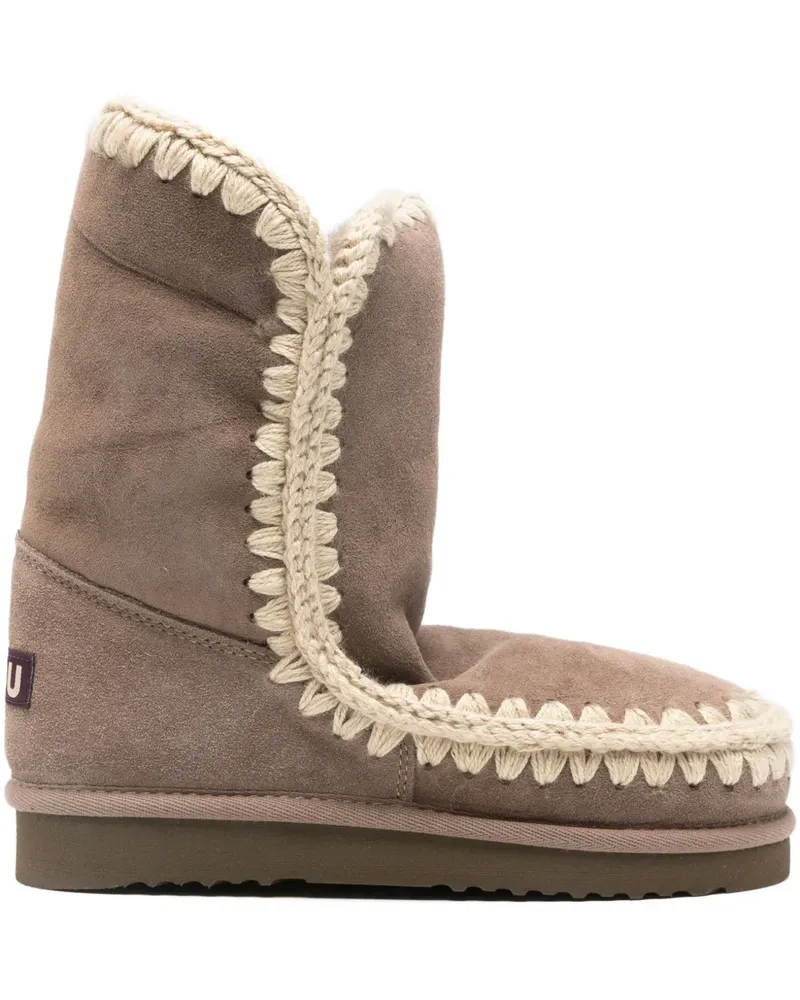 Mou Eskimo 24 crochet trim ankle boots - Braun Braun