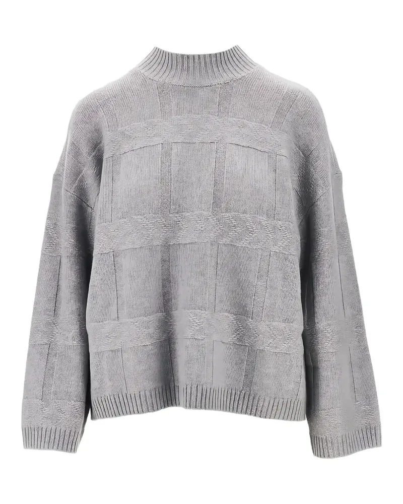 Emporio Armani grid-pattern mock-neck sweater - Grau Grau