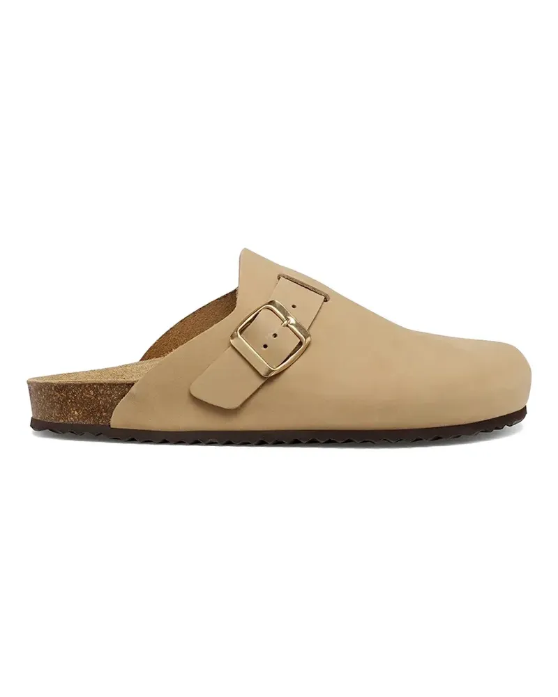 Geox buckle-fastening leather slides - Nude Nude