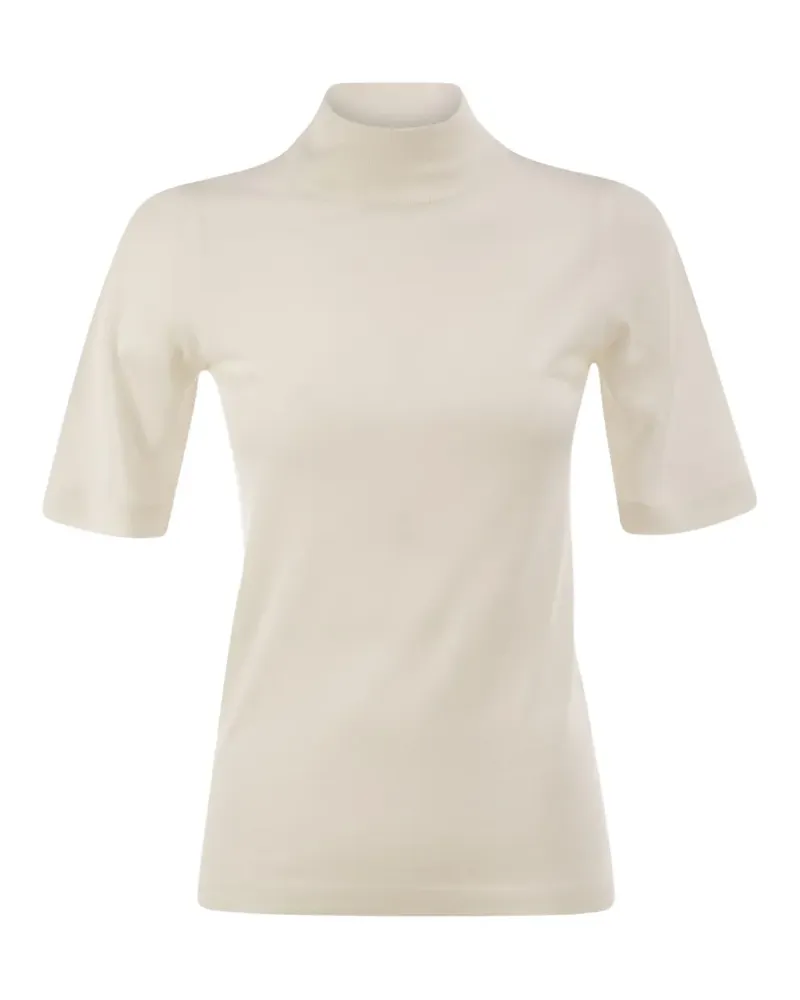 Brunello Cucinelli high-neck elbow-length cashmere sweater - Weiß Weiß