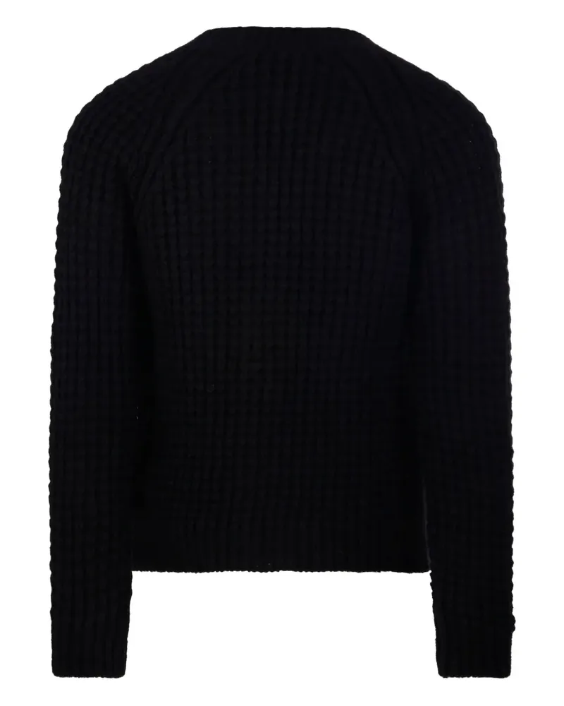 Roberto Collina Cardigan mit Waffelstrick-Muster - Schwarz Schwarz