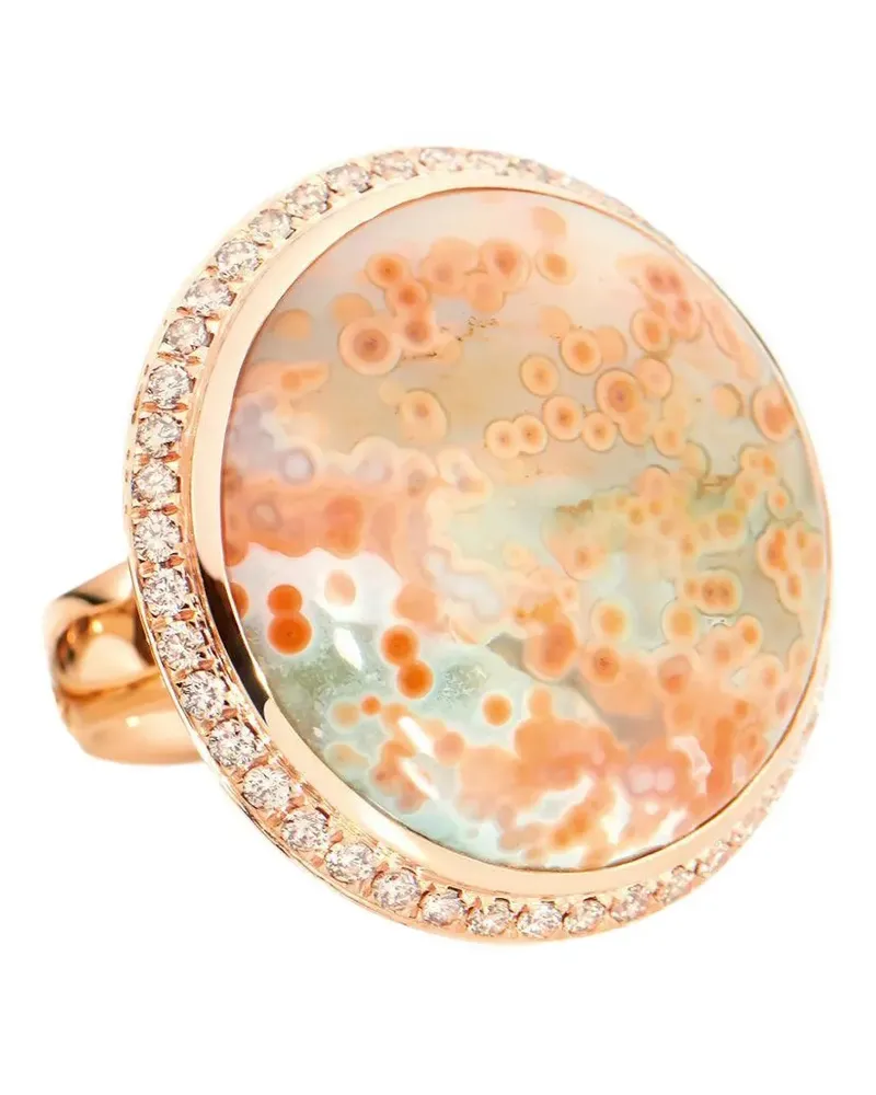 TAMARA COMOLLI champagne diamond ocean jasper large ring - Rosa Rosa