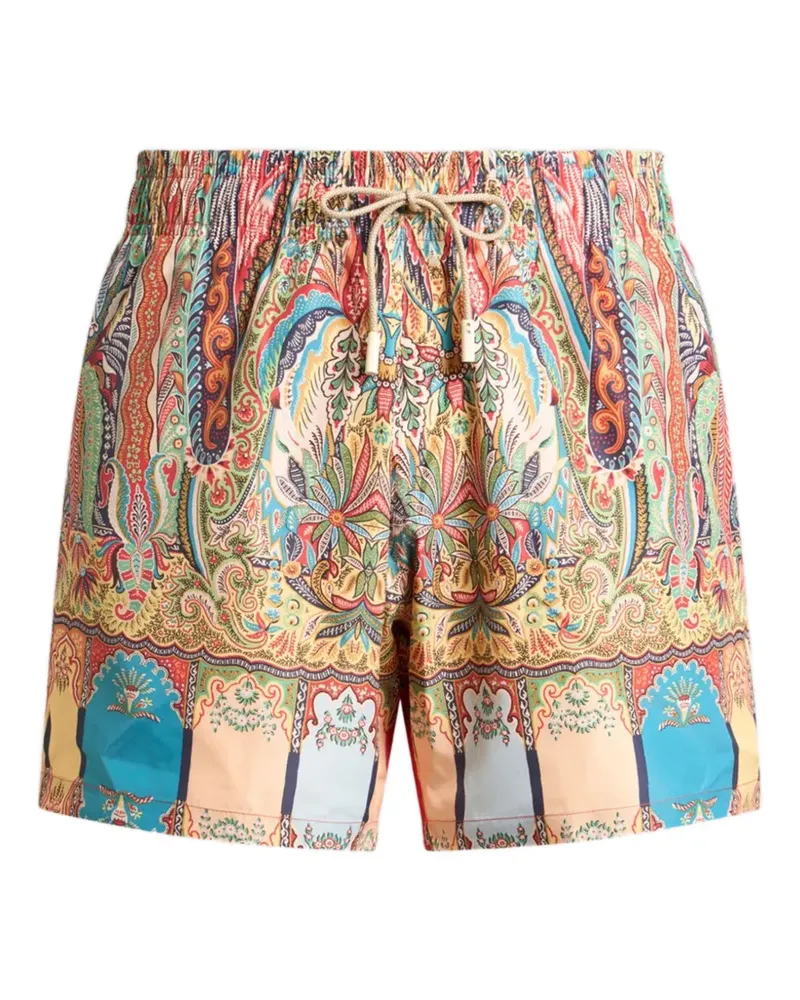Etro floral-details paisley-print swim shorts - Nude Nude