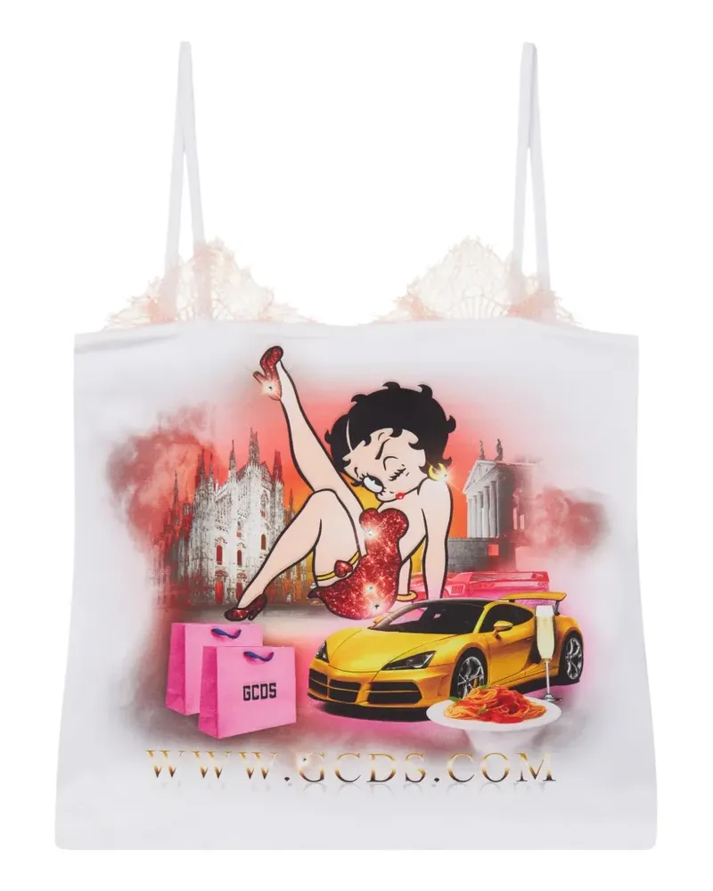 GCDS Betty Boop top - Weiß Weiß
