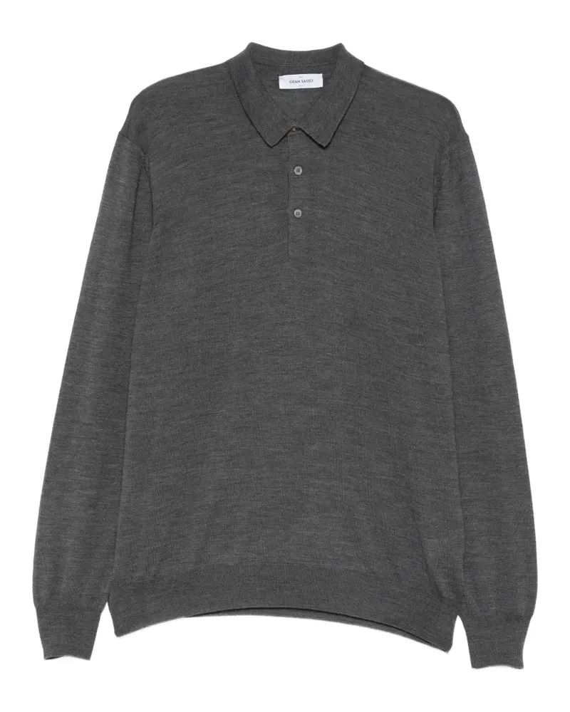 Gran Sasso Langärmeliges Poloshirt - Grau Grau