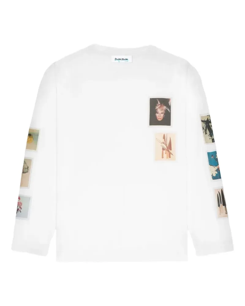 Études Studio Langarmshirt mit Foto-Print - Weiß Weiß