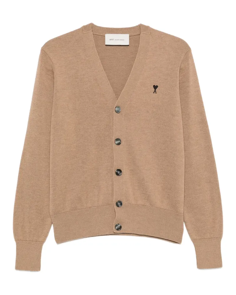 AMI Paris Ami de Coeur Cardigan mit V-Ausschnitt - Nude Nude