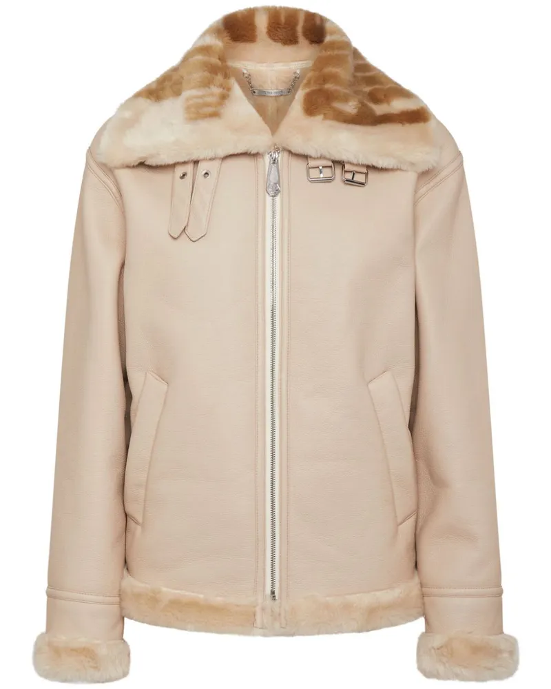 Philipp Plein Faux-Shearling-Jacke - Nude Nude