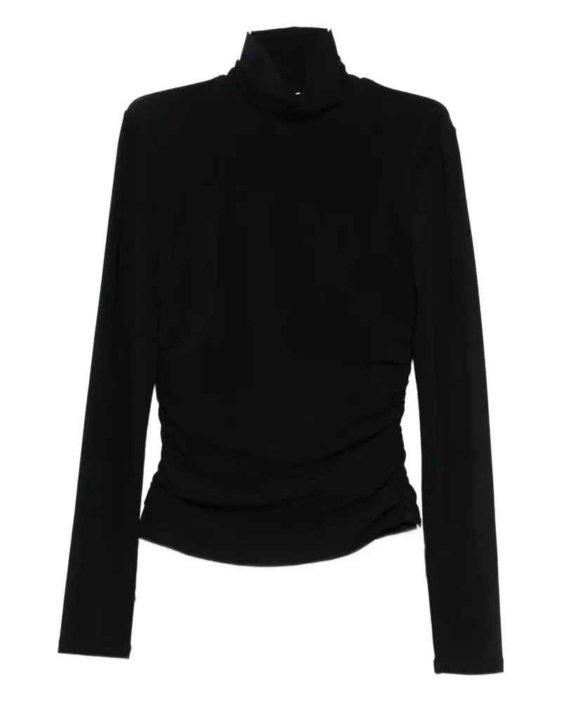 Patrizia Pepe Gerafftes Rollkragenoberteil - Schwarz Schwarz