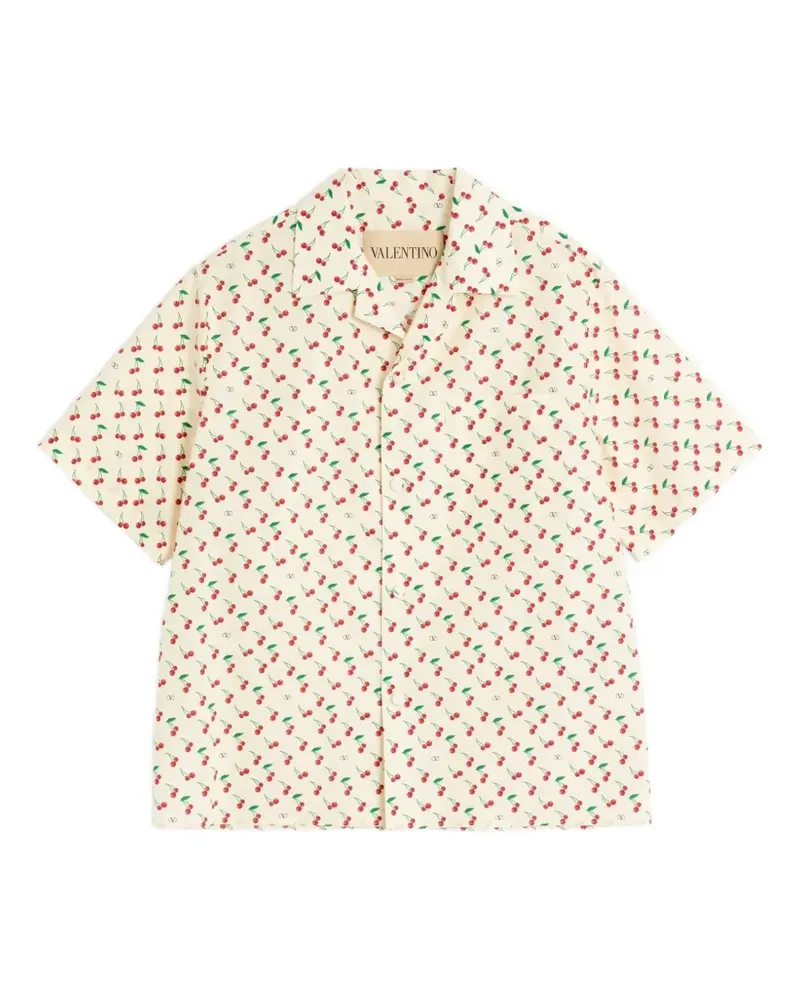 Valentino Garavani Bowlinghemd mit Kirschen-Print - Nude Nude