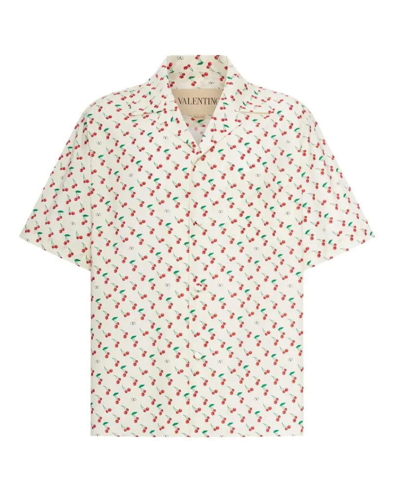 Valentino Garavani Bowlinghemd mit Kirschen-Print - Nude Nude